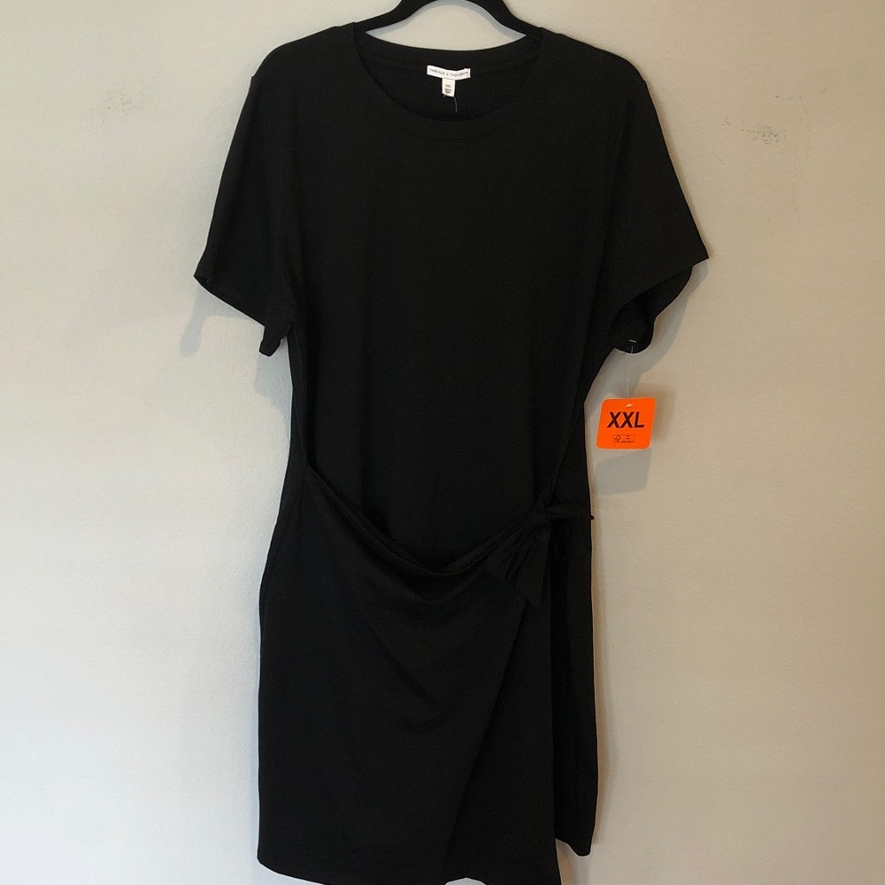 Threads 4 Thought Black Tie-Waist Mini Dress, XXL